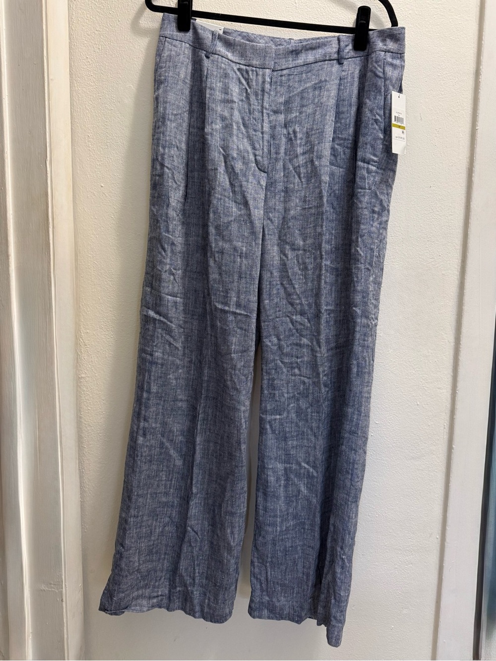 Dkny Wide-Leg Linen-Blend Chinos